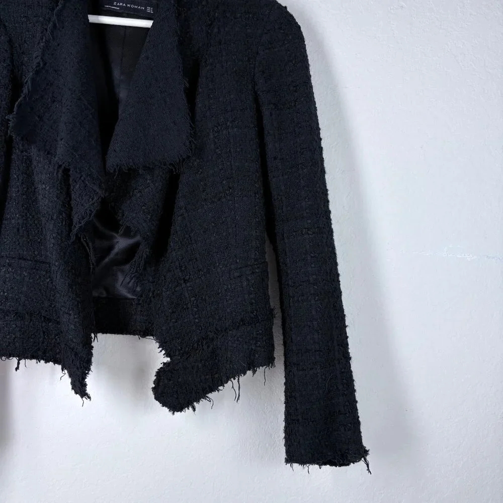Zara Woman Black Textured Jacket Size Small